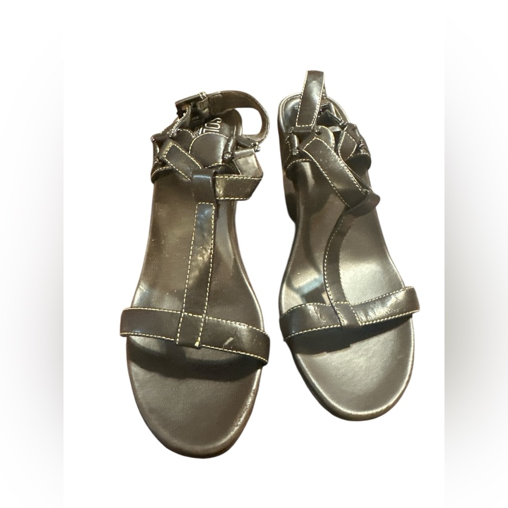 Black Strappy Sandals By AREOSOLES...size 8.5